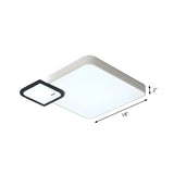 Modish Black-White Square Flush Mount Ceiling Light Image - 7