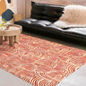 Modish Brown Geometric Polyester Rectangle Area Rug Image - 8