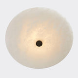 Modish Circular Stone Semi-Flush Mount Ceiling Light Image - 11