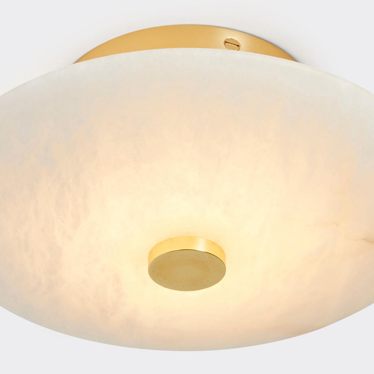 Modish Circular Stone Semi-Flush Mount Ceiling Light Image - 12