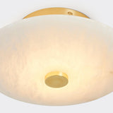 Modish Circular Stone Semi-Flush Mount Ceiling Light Image - 12