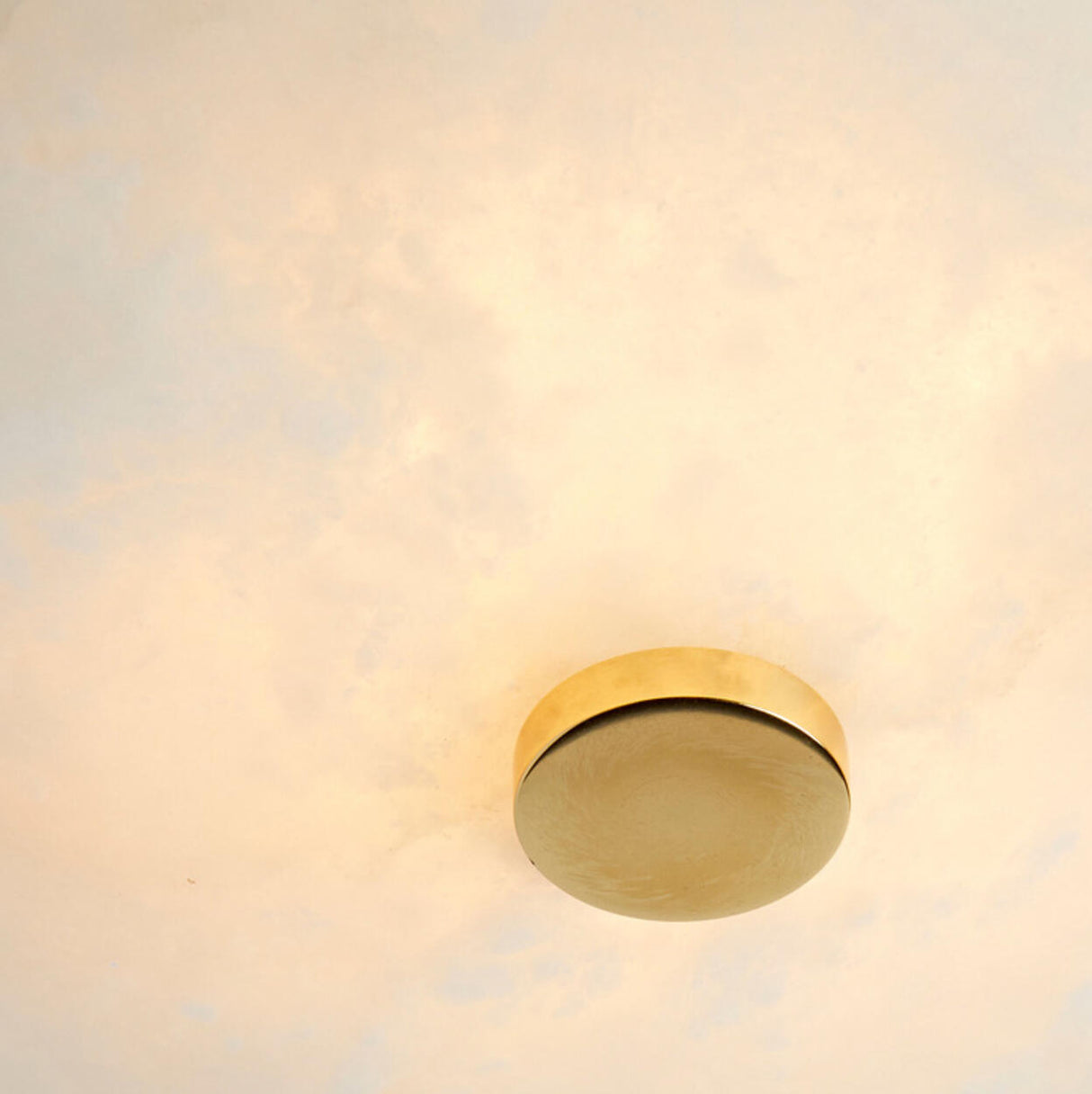 Modish Circular Stone Semi-Flush Mount Ceiling Light Image - 13