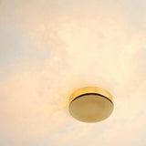 Modish Circular Stone Semi-Flush Mount Ceiling Light Image - 13