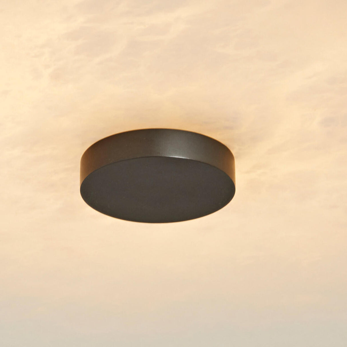 Modish Circular Stone Semi-Flush Mount Ceiling Light Image - 14
