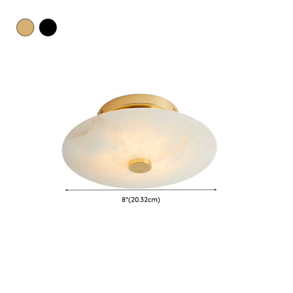 Modish Circular Stone Semi-Flush Mount Ceiling Light 