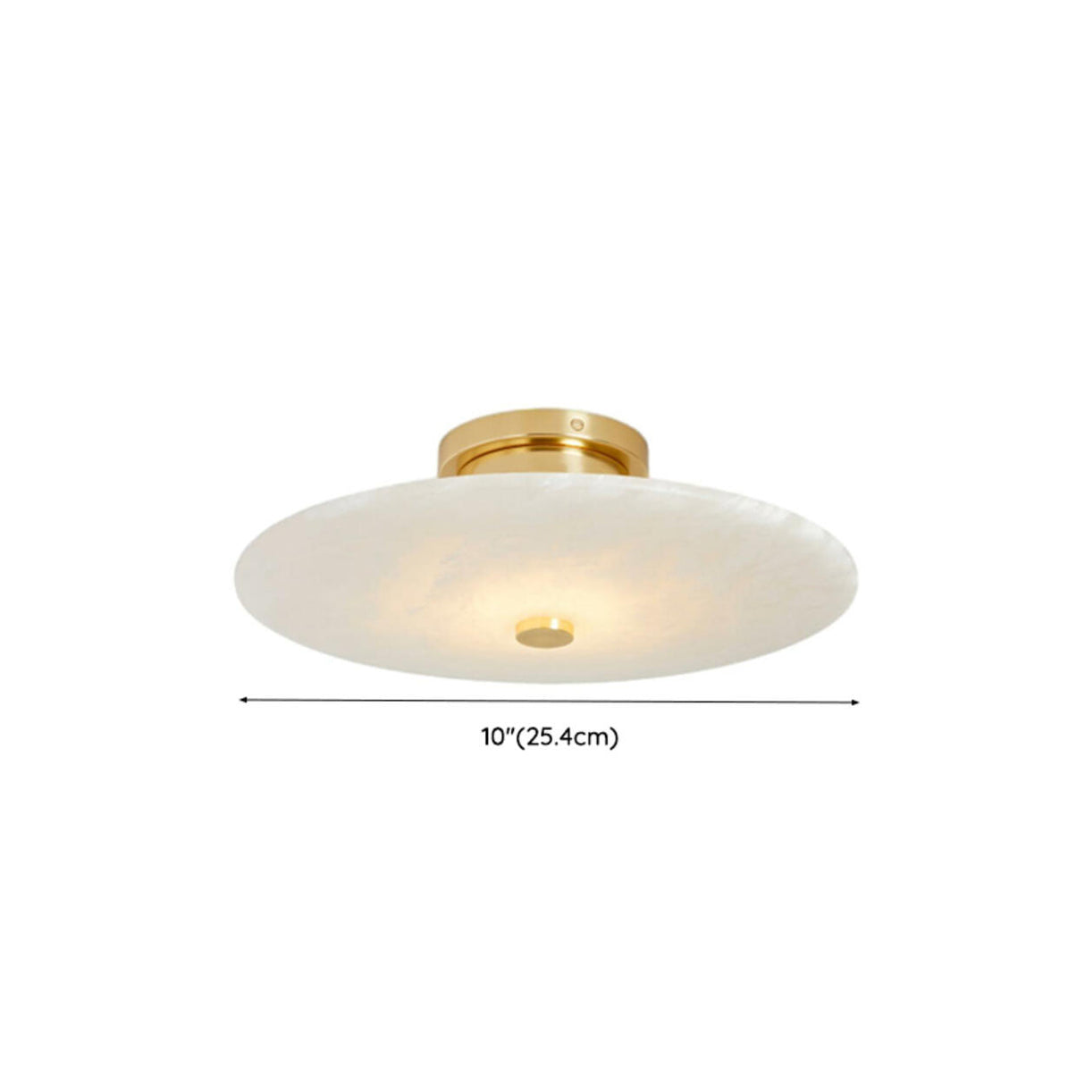 Modish Circular Stone Semi-Flush Mount Ceiling Light Image - 16