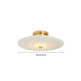 Modish Circular Stone Semi-Flush Mount Ceiling Light Image - 16