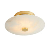 Modish Circular Stone Semi-Flush Mount Ceiling Light Image - 3