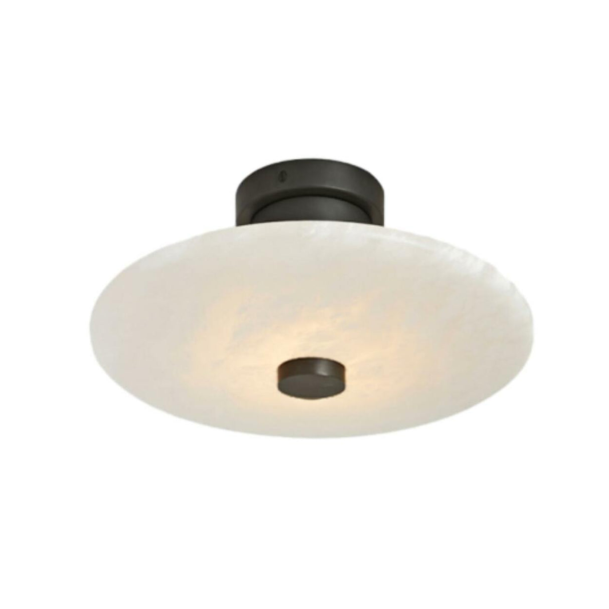 Modish Circular Stone Semi-Flush Mount Ceiling Light Image - 5