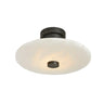 Modish Circular Stone Semi-Flush Mount Ceiling Light Image - 5