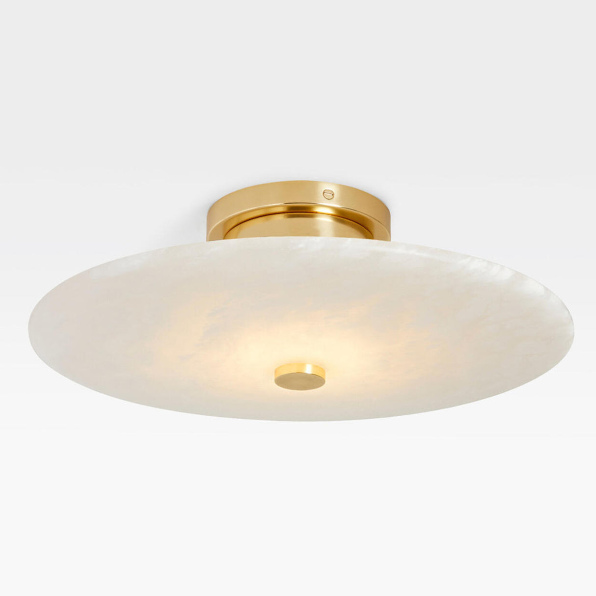 Modish Circular Stone Semi-Flush Mount Ceiling Light Image - 7