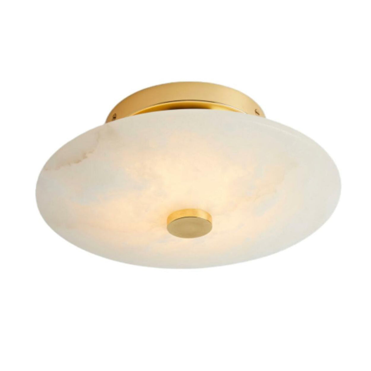 Modish Circular Stone Semi-Flush Mount Ceiling Light Image - 8