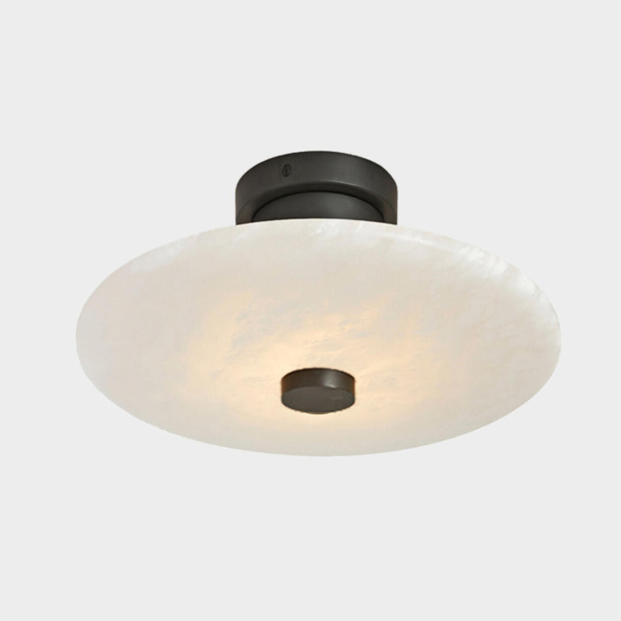 Modish Circular Stone Semi-Flush Mount Ceiling Light Image - 9