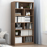 Modish Classic Wood Vertical Narrow Organizer Bookcase Image - 24