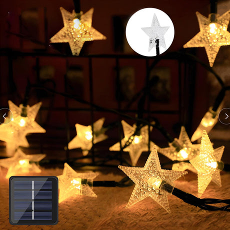 Modish Clear Pentagram Outdoor Christmas String Light Image - 1