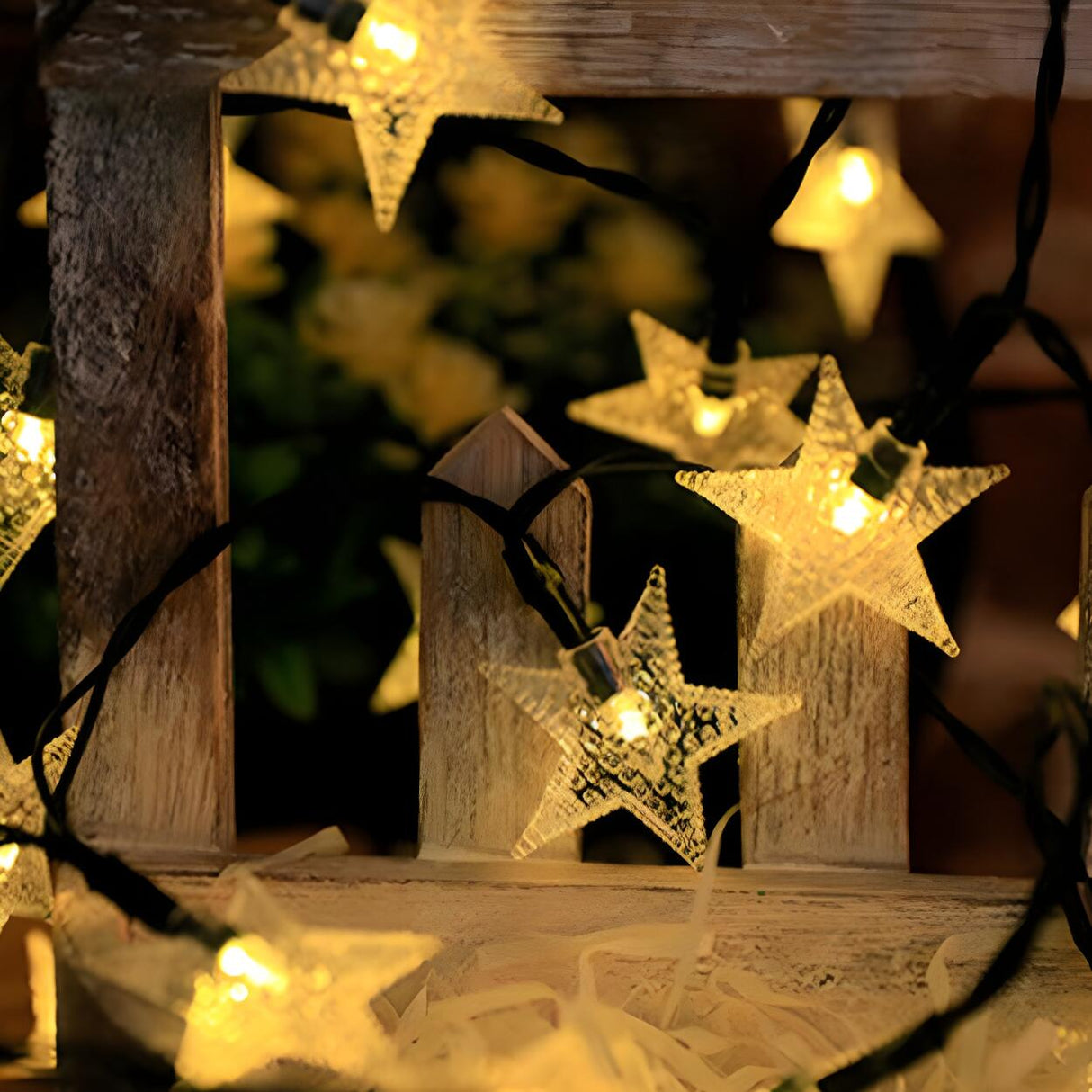 Modish Clear Pentagram Outdoor Christmas String Light Image - 11