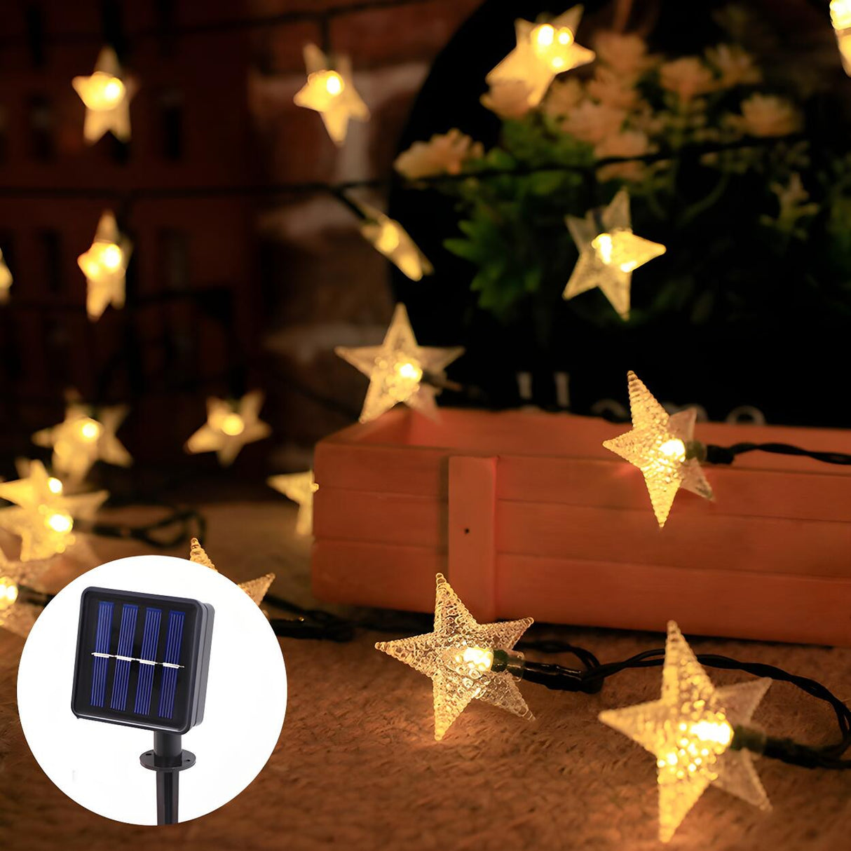 Modish Clear Pentagram Outdoor Christmas String Light Image - 3