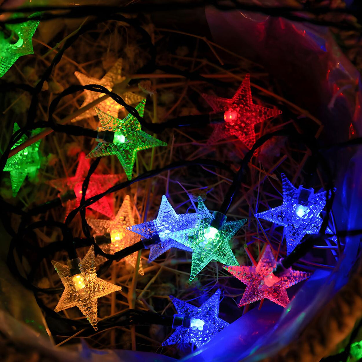 Modish Clear Pentagram Outdoor Christmas String Light Image - 4