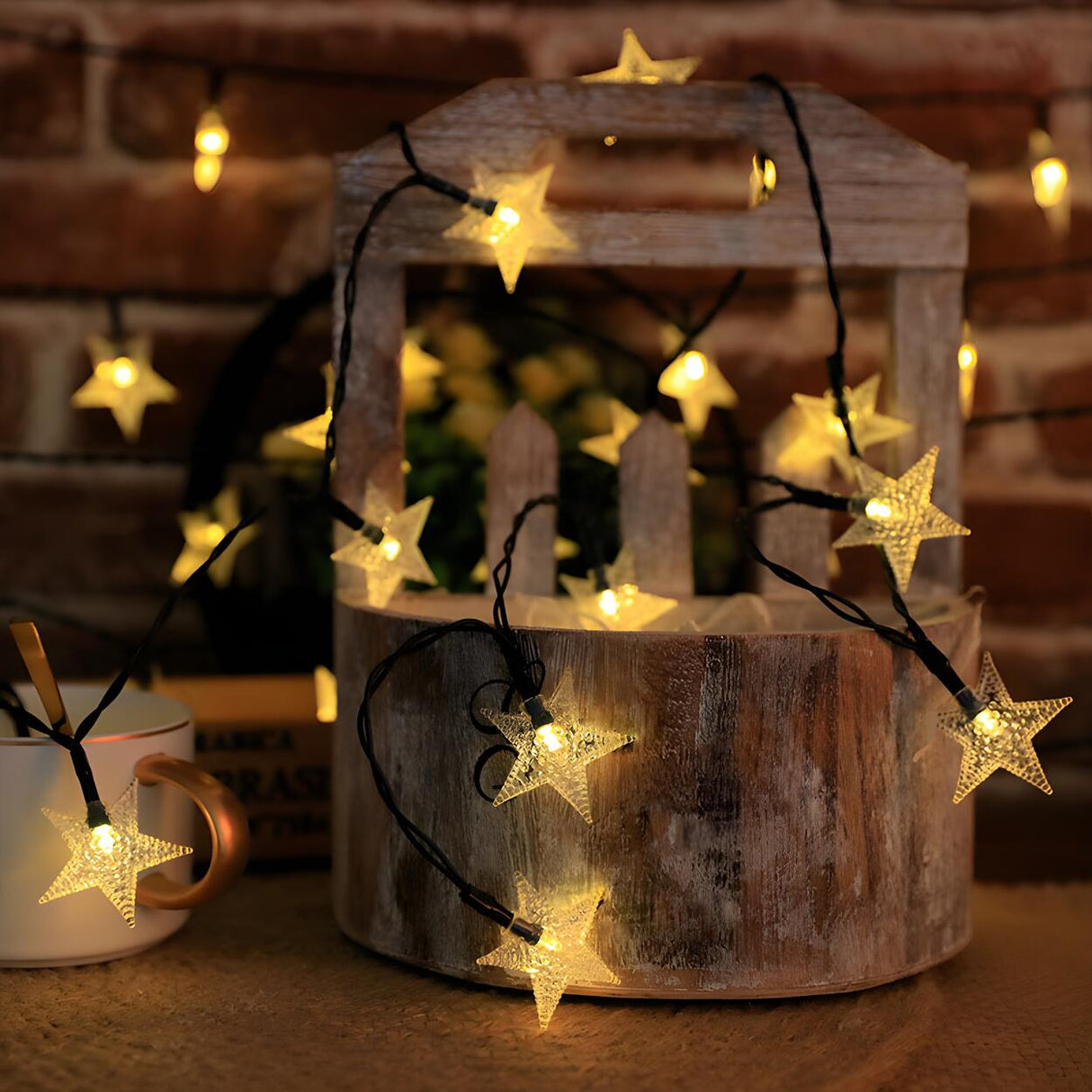 Modish Clear Pentagram Outdoor Christmas String Light Image - 5