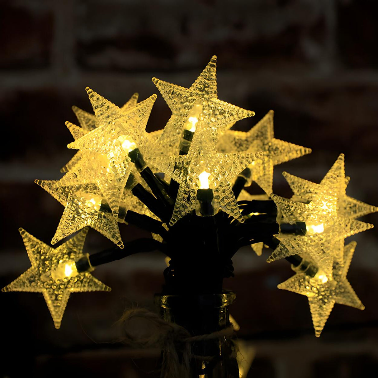 Modish Clear Pentagram Outdoor Christmas String Light Image - 9