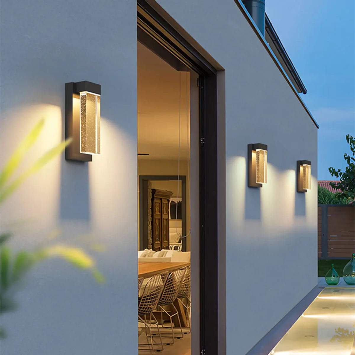 Modish Clear Rectangular Metal External LED Wall Light – Homebaa