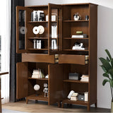 Modish Closed Glass Door Wooden Standard Bookcases Image - 11