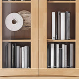 Modish Closed Glass Door Wooden Standard Bookcases Image - 8