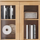 Modish Closed Glass Door Wooden Standard Bookcases Image - 9