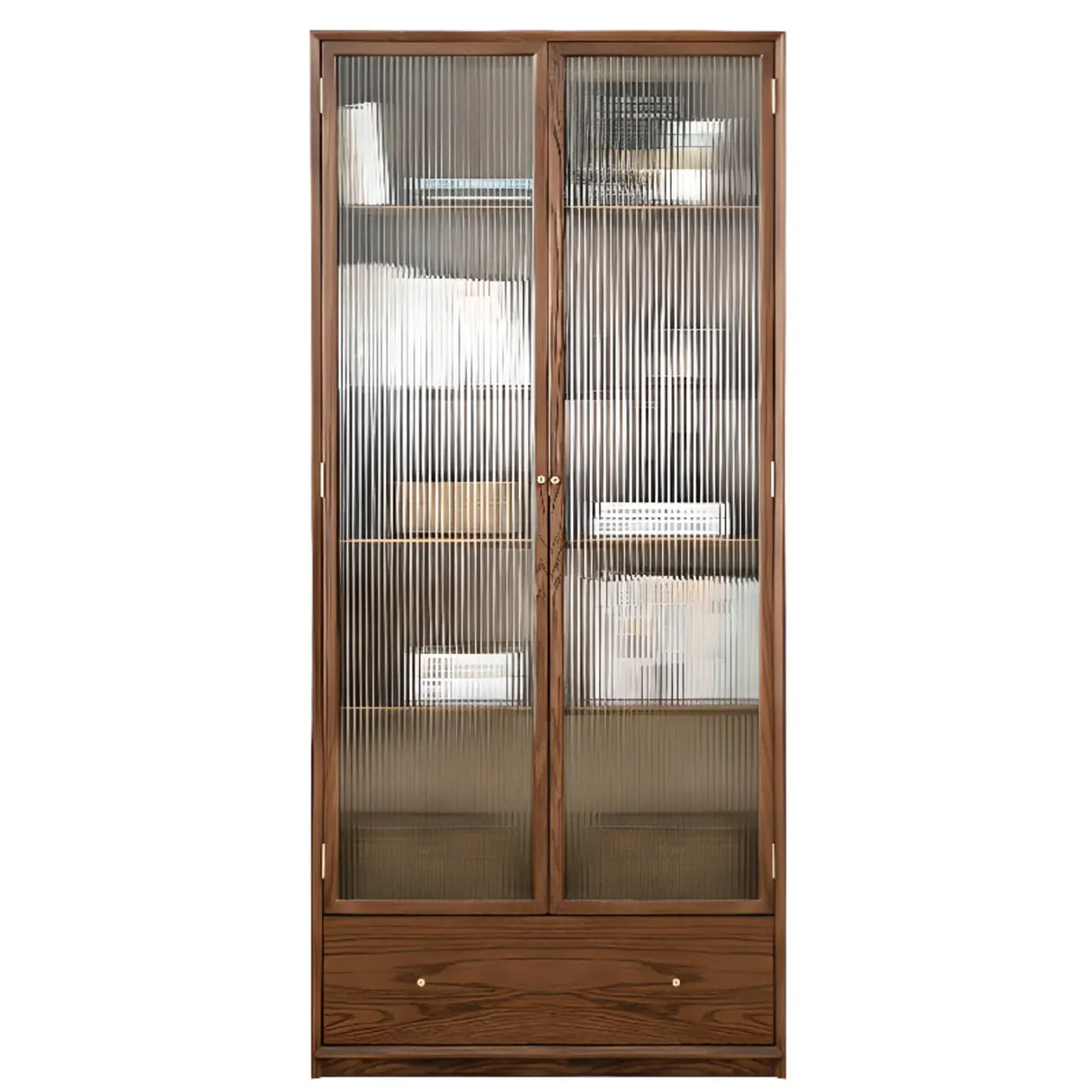 Modish Closed Vertical Wooden Large Storage Bookcase Image - 13