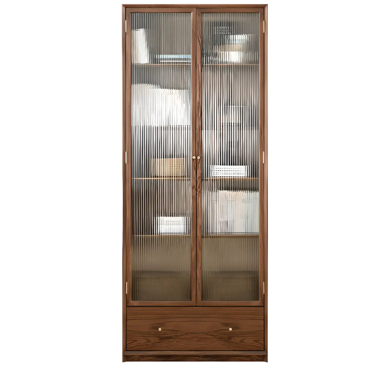 Modish Closed Vertical Wooden Large Storage Bookcase Image - 14