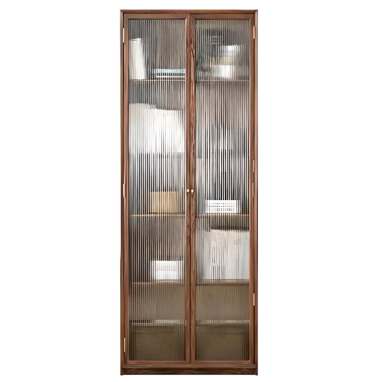 Modish Closed Vertical Wooden Large Storage Bookcase Image - 15