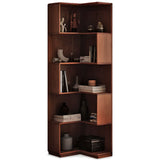 Modish Closed Vertical Wooden Large Storage Bookcase Image - 16