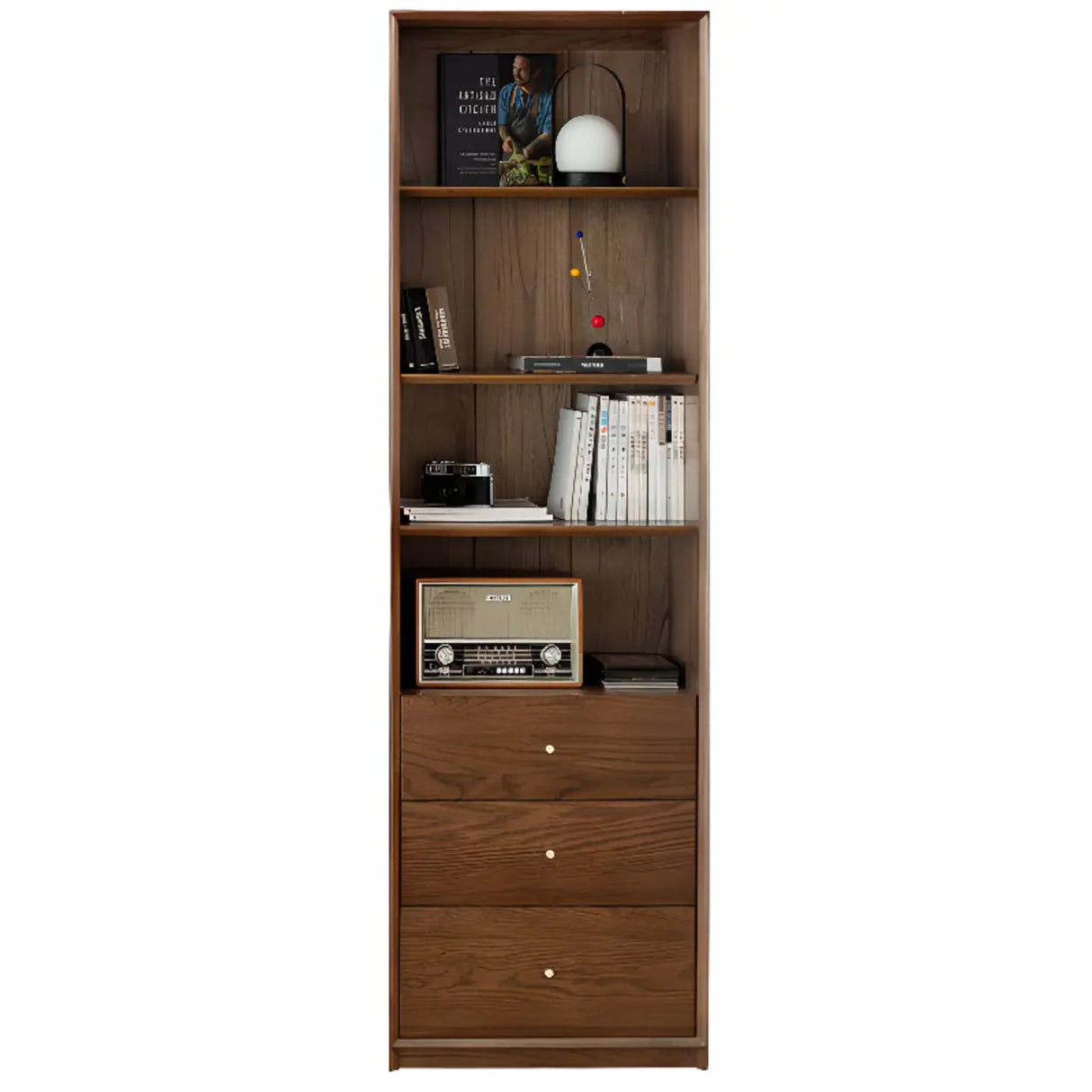 Modish Closed Vertical Wooden Large Storage Bookcase Image - 18
