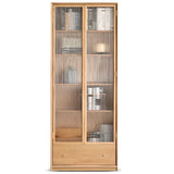 Modish Closed Vertical Wooden Large Storage Bookcase Image - 2