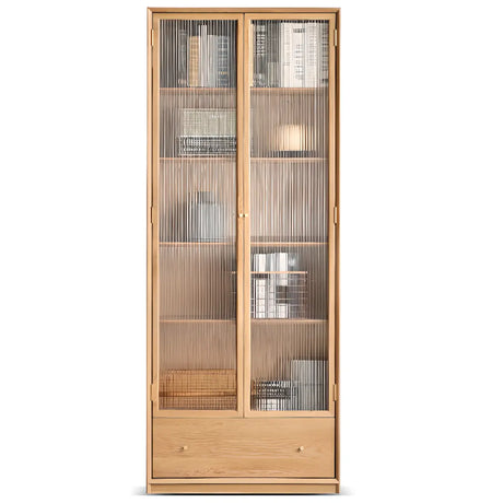 Modish Closed Vertical Wooden Large Storage Bookcase Image - 2