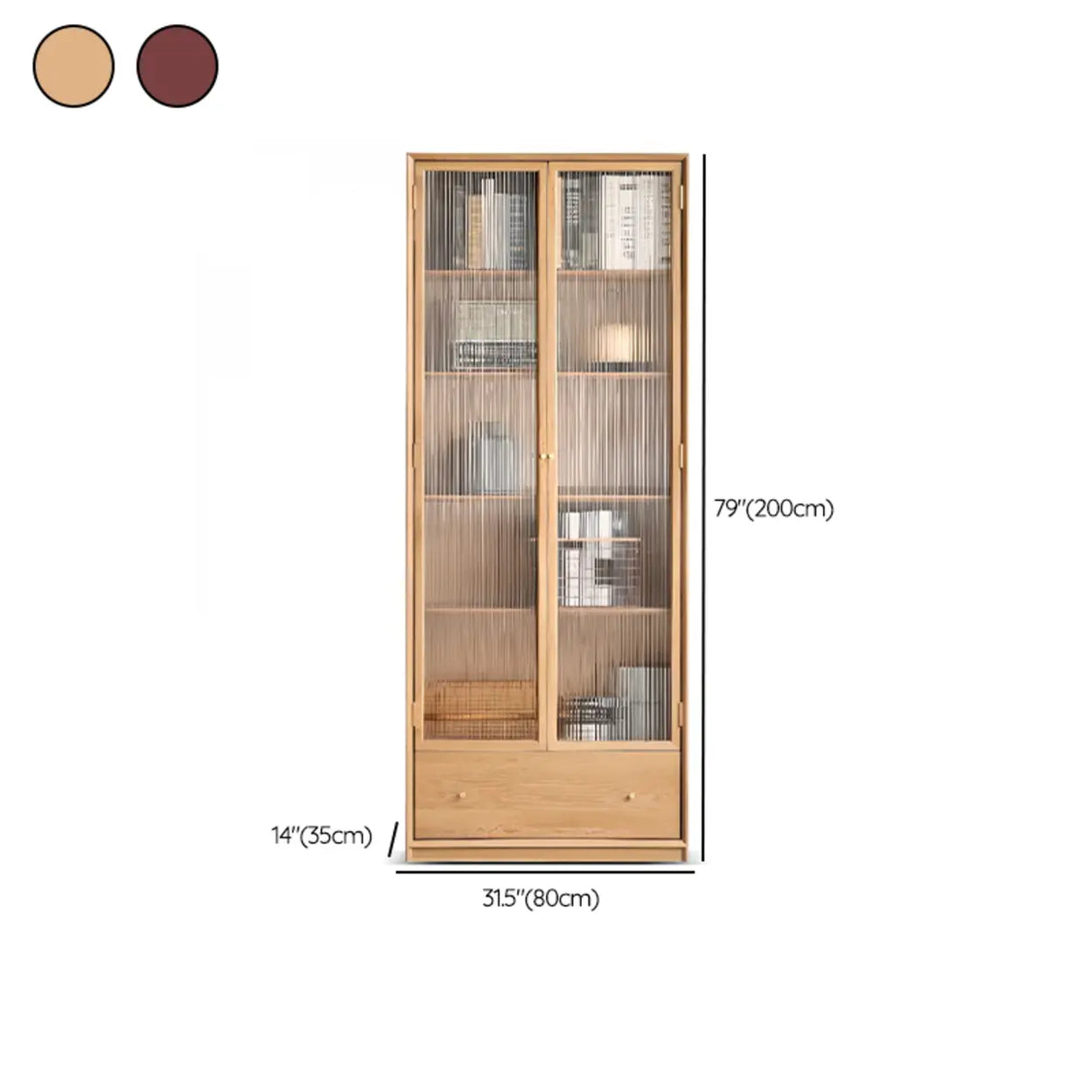 Modish Closed Vertical Wooden Large Storage Bookcase Image - 21