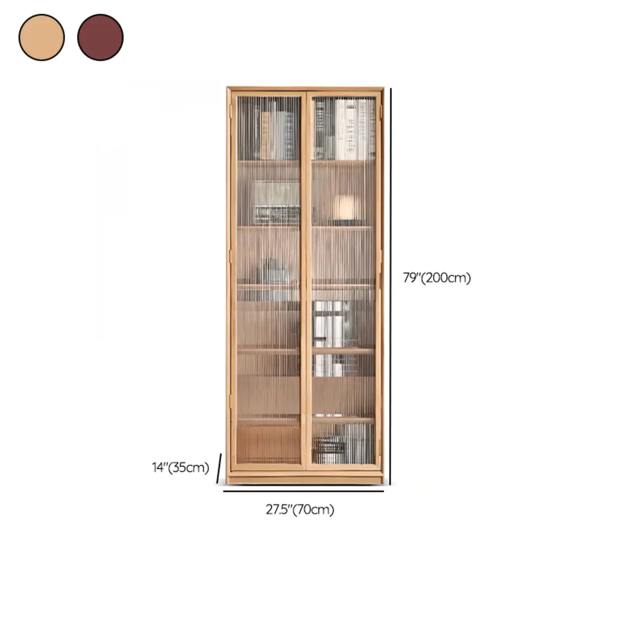 Modish Closed Vertical Wooden Large Storage Bookcase Image - 22