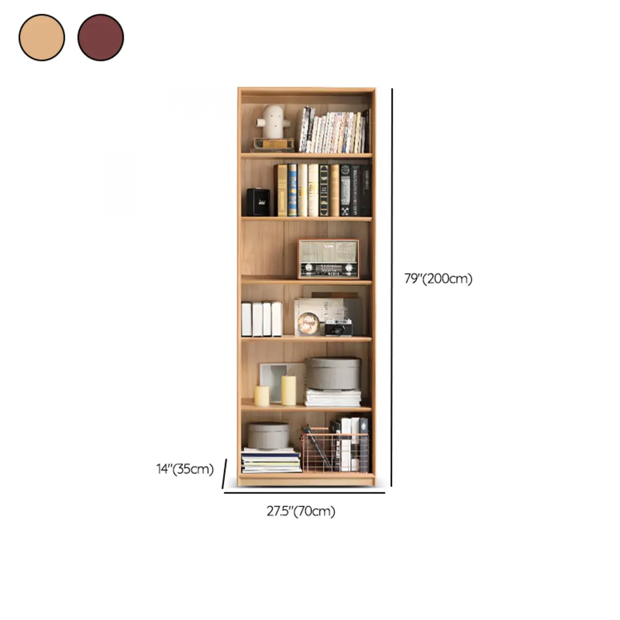 Modish Closed Vertical Wooden Large Storage Bookcase Image - 23