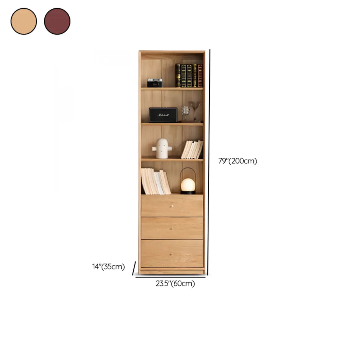 Modish Closed Vertical Wooden Large Storage Bookcase Image - 24