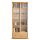Modish Closed Vertical Wooden Large Storage Bookcase Image - 9