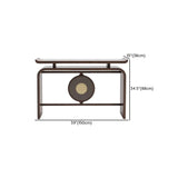 Modish Entryway Sled Walnut Round Accent Console Table Image - 10