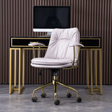 Modish Ergonomic Faux Leather Swivel Casters Office Chair Image - 10