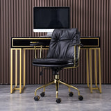 Modish Ergonomic Faux Leather Swivel Casters Office Chair Image - 12