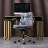 Modish Ergonomic Faux Leather Swivel Casters Office Chair Image - 14