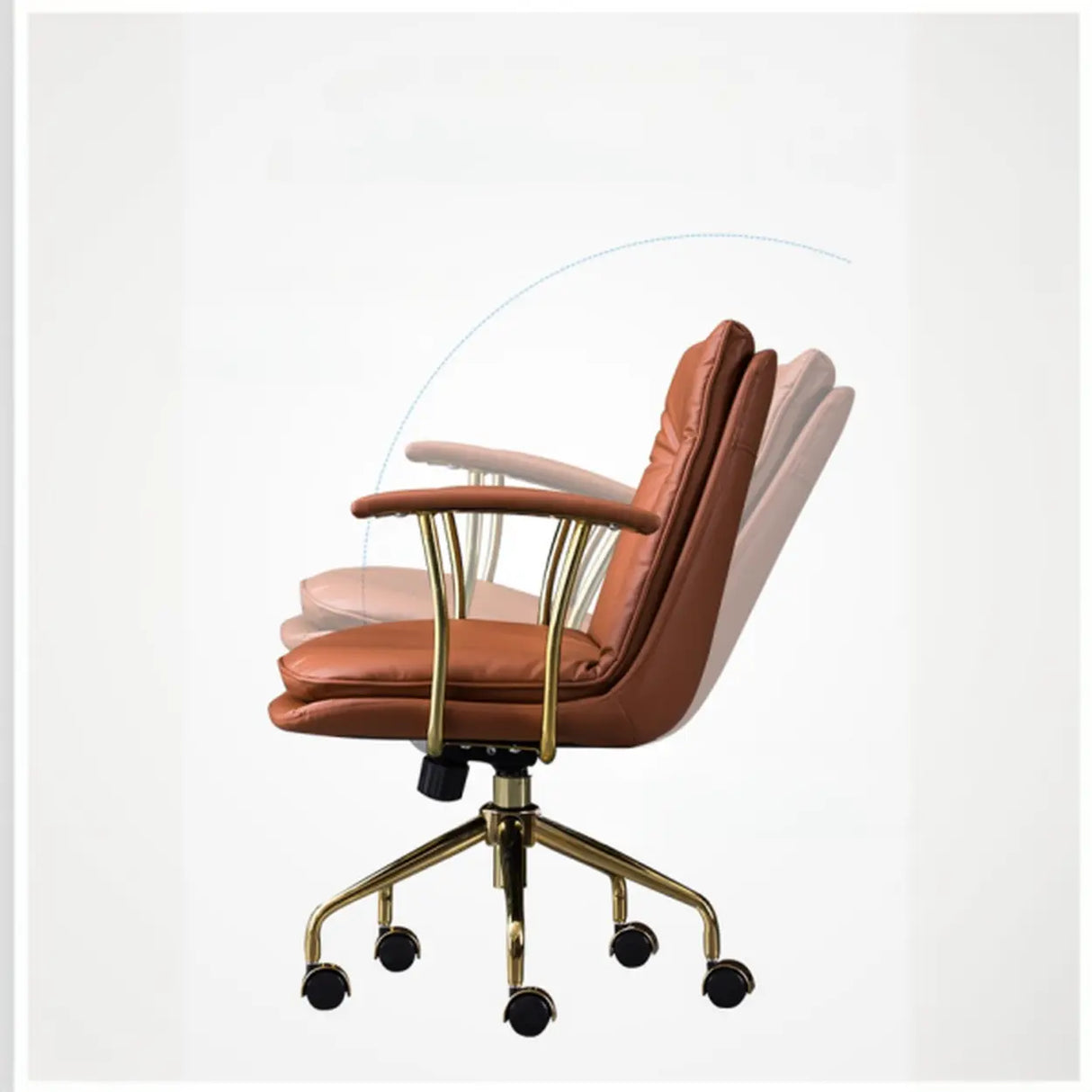 Modish Ergonomic Faux Leather Swivel Casters Office Chair Image - 9
