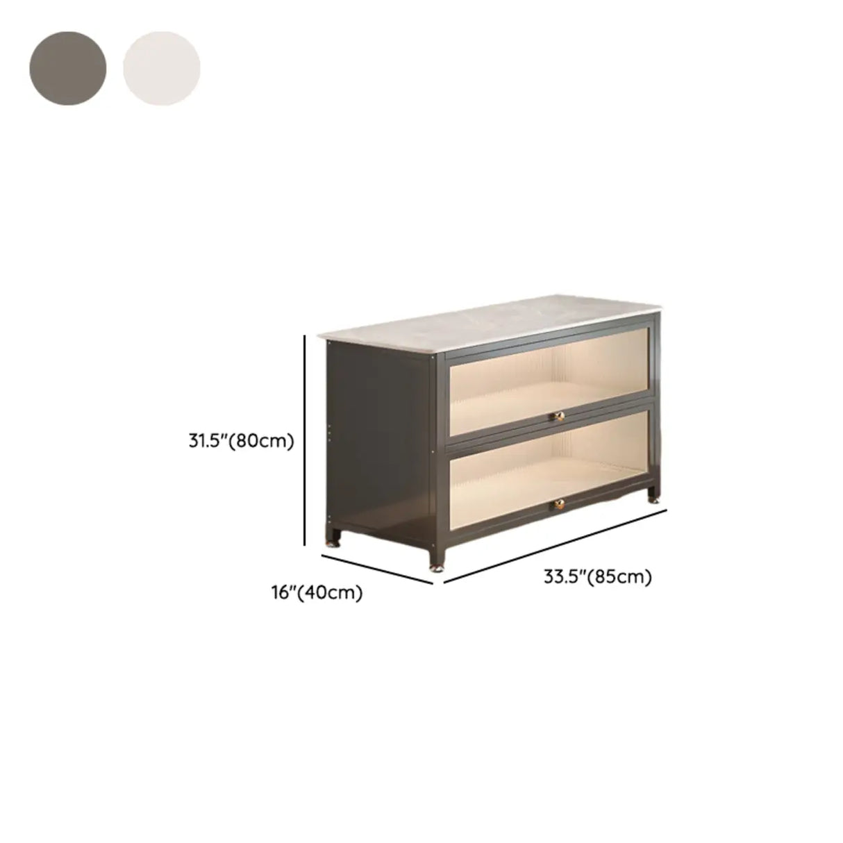 Modish French Glass Door Closed Metal Small Bookcase Image - 19