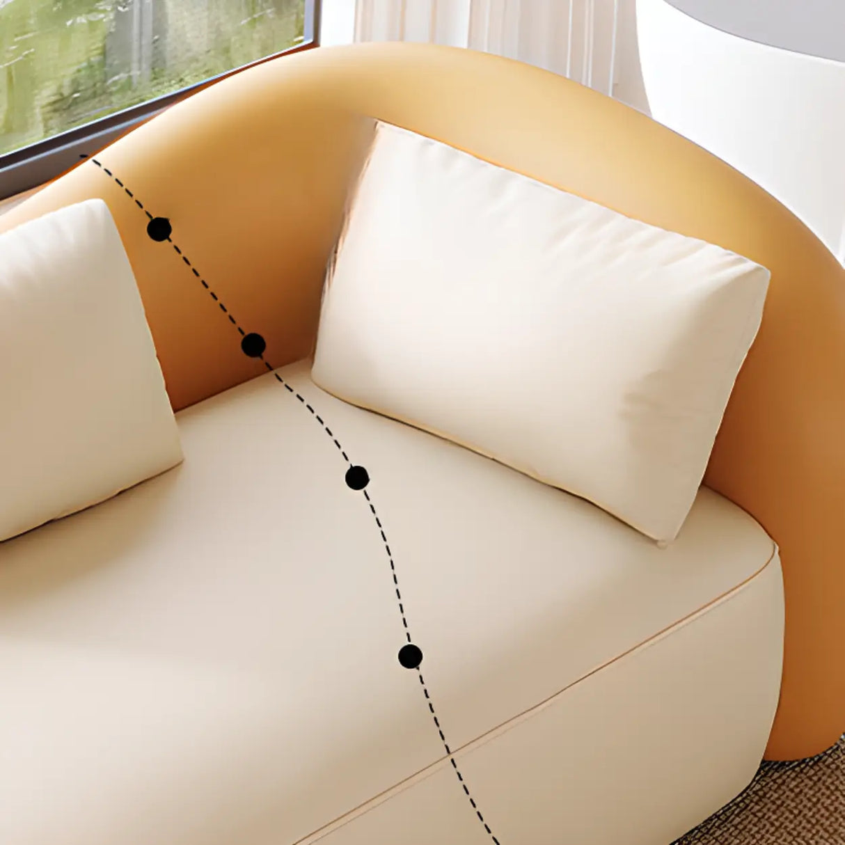 Modish Genuine Leather Upholstered Right-Arm Chaise Image - 13