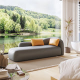 Modish Genuine Leather Upholstered Right-Arm Chaise Image - 8