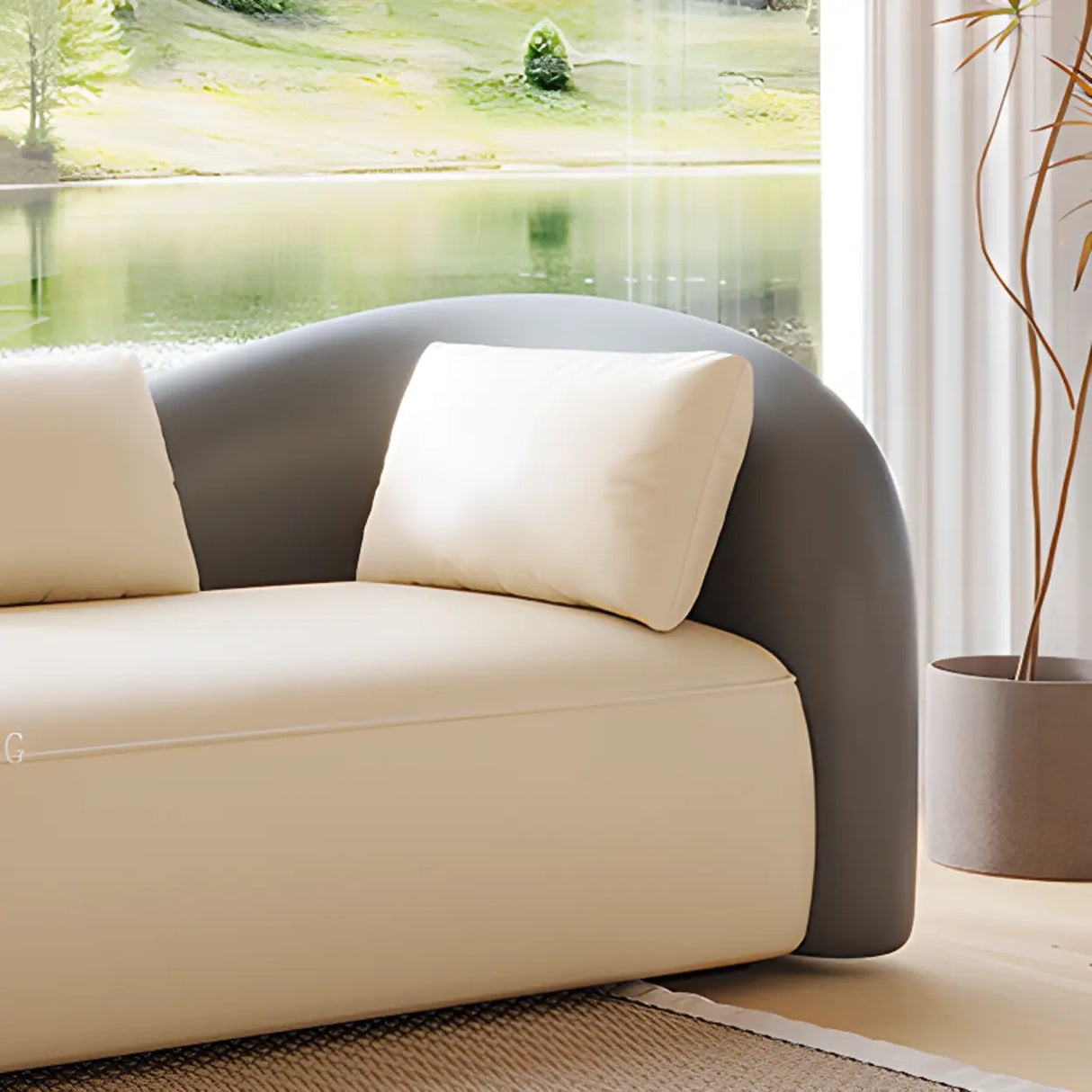Modish Genuine Leather Upholstered Right-Arm Chaise Image - 9