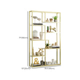 Modish Geometric Alloy Etagere Display Bookcase Black Image - 16